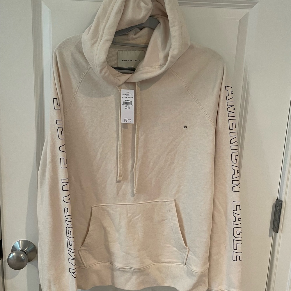 American Eagle Outfitters Cream Sweater Half-Zip Casual